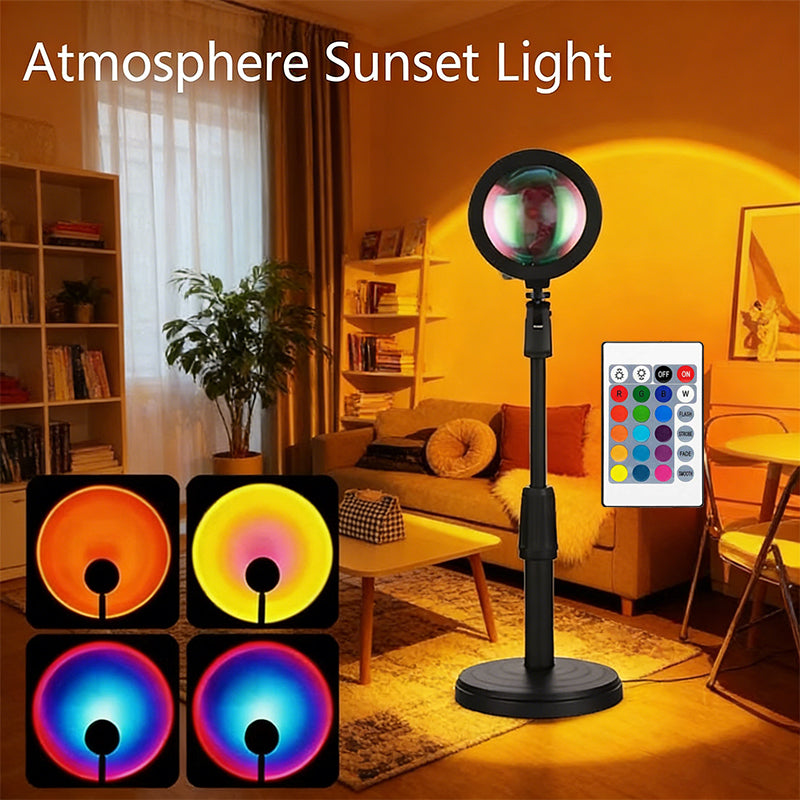 16 Colors Sunset Lamp RGB Floor Projector Light Mood Night Lighting for Photography Living Room Artistic Photo