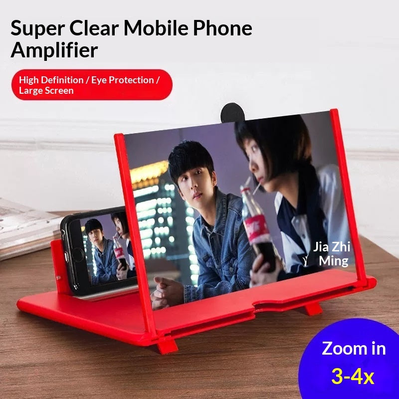 Plastic Mobile Phone Screen Amplifier 10/12 Inch Desktop Pull-Out HD Video Lazy Magnifying Glass Stand