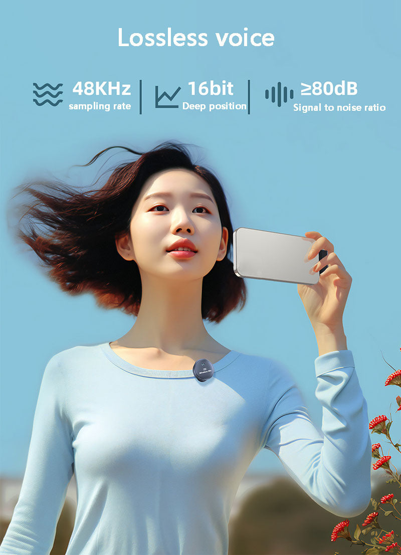 Q8 Magnetic Wireless Lavalier Microphone One-to-Two Charging Case Smart Noise Reduction for Live Streaming