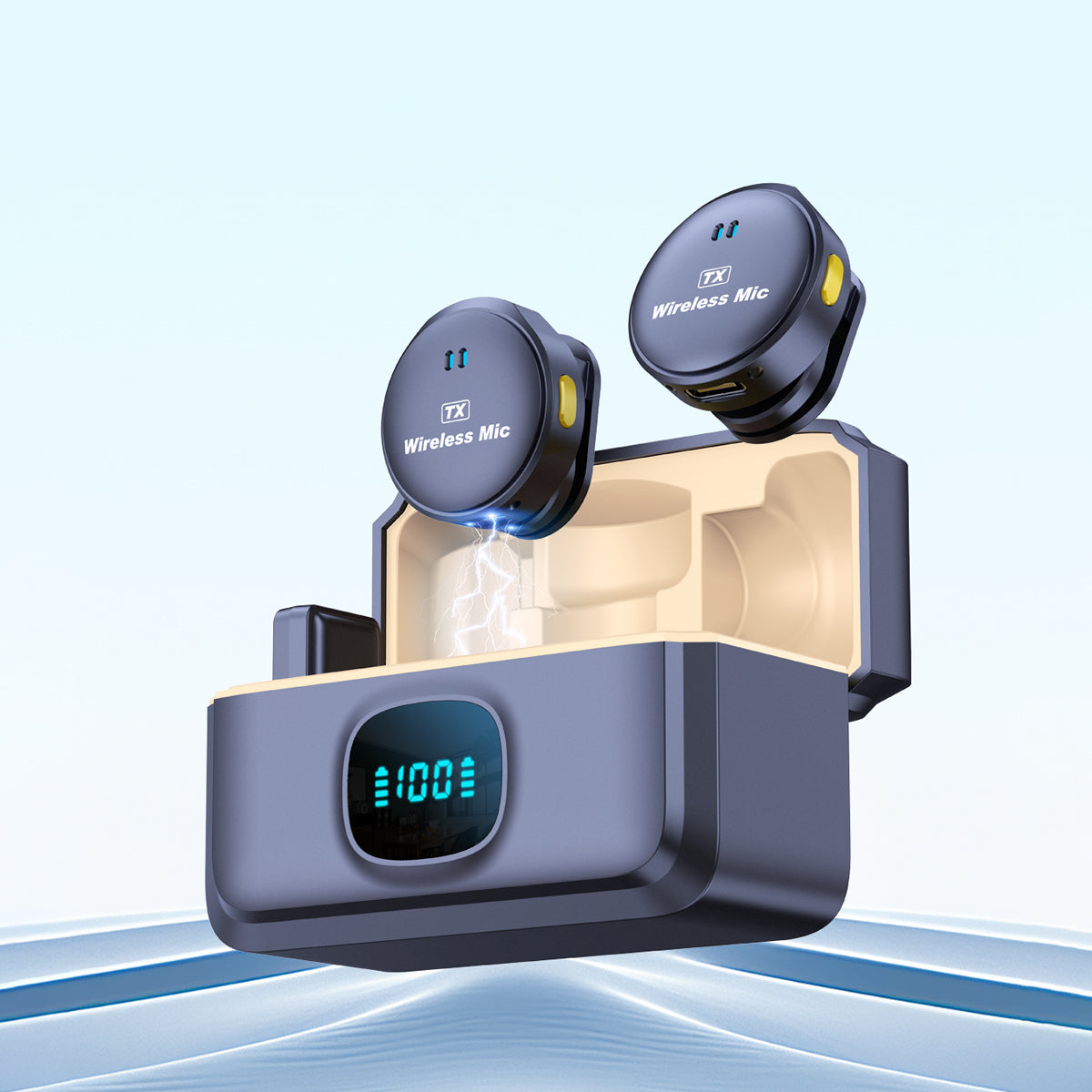 Q8 Magnetic Wireless Lavalier Microphone One-to-Two Charging Case Smart Noise Reduction for Live Streaming