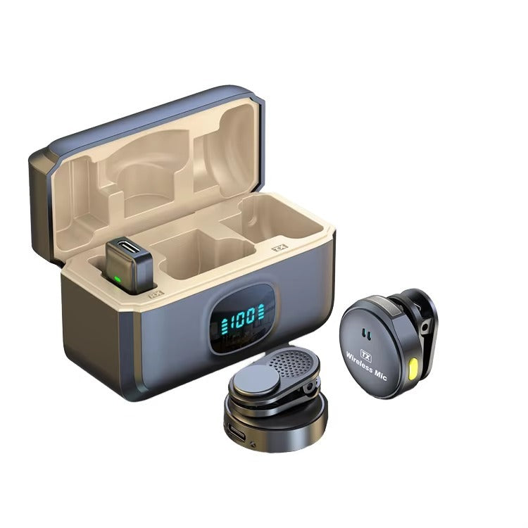 Q8 Magnetic Wireless Lavalier Microphone One-to-Two Charging Case Smart Noise Reduction for Live Streaming