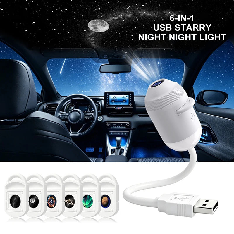 2026 USB Powered ABS LED Night Light Projector Galaxy Star Nebula Aurora Sky Dynamic Rotating Light for Kids Bedroom